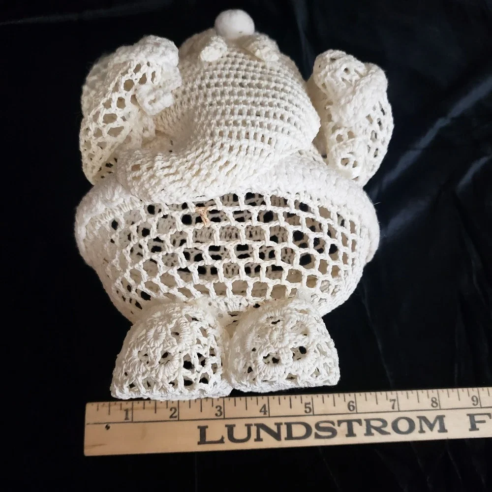 Crochet Lace‎ Doily Christmas Santa Handmade Holiday Decor Shelf Sitter
